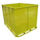 Returnable folding steel container